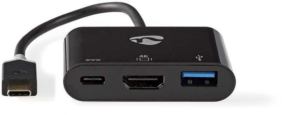 Nedis USB Multi-Port Adapter - USB 3.2 Gen 1 - USB-C Male - HDMI Output / USB-A Female / USB-C Female - 5 Gbps - 0.20 m - Rond - Verguld - PVC - Antraciet - Window Box - afbeelding 7