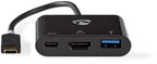 Nedis USB Multi-Port Adapter - USB 3.2 Gen 1 - USB-C Male - HDMI Output / USB-A Female / USB-C Female - 5 Gbps - 0.20 m - Rond - Verguld - PVC - Antraciet - Window Box - afbeelding 7