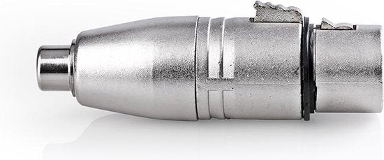 XLR-Adapter - XLR 3-Pins Female - RCA Female - Vernikkeld - Recht - Metaal - Zilver - 10 Stuks - Polybag - afbeelding 1