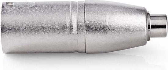 XLR-Adapter - XLR 3-Pins Male - RCA Female - Vernikkeld - Recht - Metaal - Zilver - 10 Stuks - Envelop - afbeelding 1