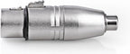 XLR-Adapter - XLR 3-Pins Female - RCA Female - Vernikkeld - Recht - Metaal - Zilver - 10 Stuks - Polybag - afbeelding 8