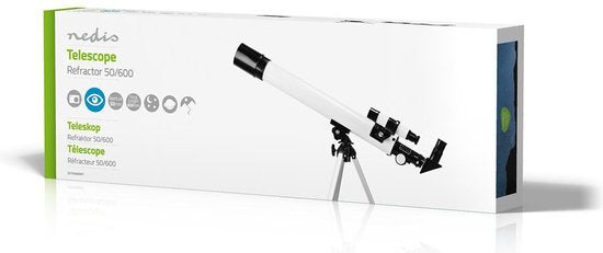 Nedis Telescoop - Diafragma: 50 mm - Brandpuntsafstand: 600 mm - Finderscope: 5 x 24 - Maximale werkhoogte: 125 cm - Tripod - Wit / Zwart - afbeelding 8