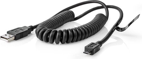 USB-Kabel - USB 2.0 - USB-A Male - USB Micro-B Male - 480 Mbps - Vernikkeld - 2.00 m - Gekruld - PVC - Zwart - Envelop - afbeelding 2