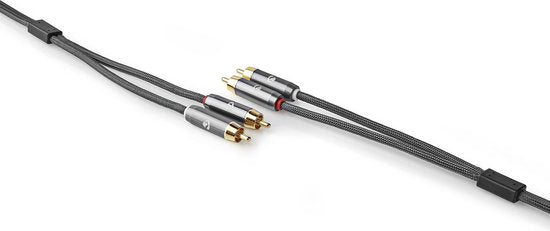 Nedis Stereo-Audiokabel - 2x RCA Male - 2x RCA Male - Verguld - 1.00 m - Rond - Grijs / Gun Metal Grijs - Cover Window Box - afbeelding 11