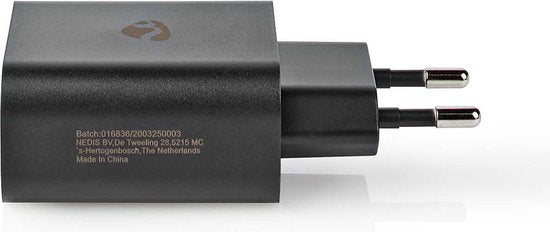 Nedis Oplader - 30 W - PD3.0 27W / PD3.0 30W / QC3.0 - 1.5 / 2.0 / 2.5 / 3.0 A - Outputs: 1 - USB-C - Automatische Voltage Selectie - Zwart - afbeelding 5