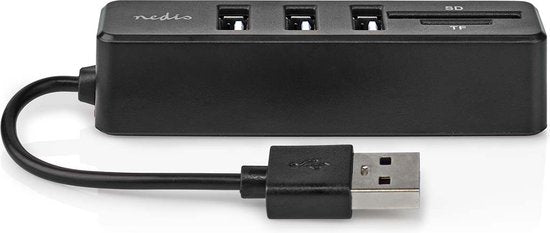 Nedis USB-Hub - 1x USB-A - 3x USB A Female - 5-Poorts poort(en) - USB 2.0 - USB Gevoed - SD & MicroSD - afbeelding 1