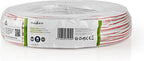Speaker-Kabel - 2x 0.75 mm² - CCA - 100.0 m - Rond - PVC - Wit - Folieverpakking - afbeelding 2