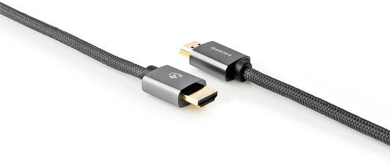 Nedis High Speed ​​HDMI-Kabel met Ethernet - HDMI Connector - HDMI Connector - 4K@60Hz - ARC - 18 Gbps - 2.00 m - Rond - Katoen - Gun Metal Grijs - Cover Window Box - afbeelding 17