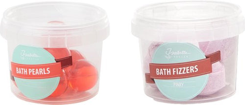 Isabelle Laurier Bath Pearls Passion Fruit 8x3,5g + Bath Fizzers Pinky 5x8g - 12 doosjes (6+6) in overdoos - afbeelding 1