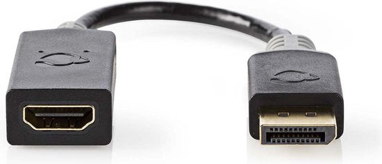 Nedis DisplayPort-Kabel - DisplayPort Male - HDMI Connector - 4K@30Hz - Verguld - 0.20 m - Rond - PVC - Antraciet - Doos - afbeelding 1
