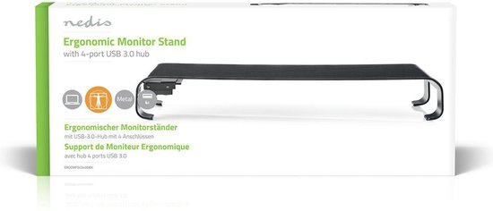 Nedis Monitorstandaard - Ergonomie: Yes - Maximaal draagvermogen: 18 kg - Universeel - USB Hub - Verstelbare hoogte: Nee - afbeelding 13