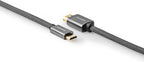 Nedis High Speed ​​HDMI-Kabel met Ethernet - HDMI Connector - HDMI Mini-Connector - 4K@60Hz - 18 Gbps - 2.00 m - Rond - Katoen - Antraciet / Gun Metal Grijs - Cover Window Box - afbeelding 2