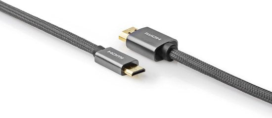 Nedis High Speed ​​HDMI-Kabel met Ethernet - HDMI Connector - HDMI Mini-Connector - 4K@60Hz - 18 Gbps - 2.00 m - Rond - Katoen - Antraciet / Gun Metal Grijs - Cover Window Box - afbeelding 2