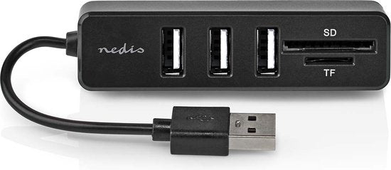 Nedis USB-Hub - 1x USB-A - 3x USB A Female - 5-Poorts poort(en) - USB 2.0 - USB Gevoed - SD & MicroSD - afbeelding 7