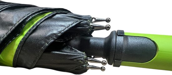 Casa Automatische Uitklapbare Stevige Stormbestendige Paraplu (Zwart met Fel Limegroen) 100 % Polyester 105 cm doorsnede lichtgewicht - afbeelding 3