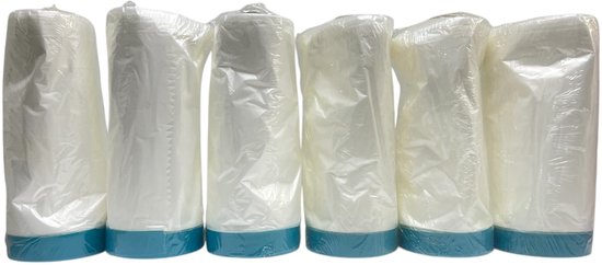 6 x Rol Maskeerfolie / Afdekfolie voor buiten Primafix 057 SPEC (B 1400mm x H 200mm L 17 mtr) 10 My Speciaal TAPE (Ductape) - afbeelding 1