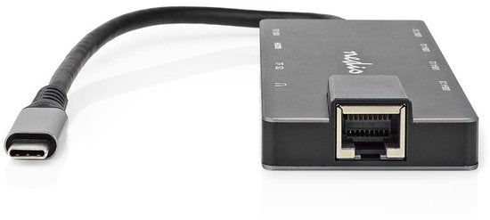 Nedis USB Multi-Port Adapter - 10-in-1 - USB 3.2 Gen 1 - USB-C Male - HDMI Output / RJ45 Female / SD / 2x USB-C / 3,5 mm Female / 3x USB-A Female - 5 Gbps - 0.20 m - Rond - Verguld - PVC - afbeelding 9
