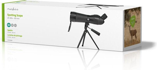 Nedis Spotting Scope - Vergrotingsbereik: 20-60 - Diameter objectieflens: 60 mm - Gezichtsveld: 38 m - Dioptrische correctie - Inclusief reistas - Zwart - afbeelding 5