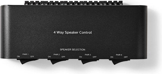 Nedis Speaker Control Box - 4-Poorts poort(en) - Terminal Schroeven - Luidspreker Impedantie: 4-16 Ohm - Maximale Belasting per Kanaal: 200 W - Aluminium - Zwart - afbeelding 4