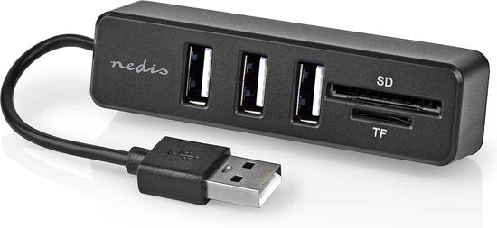 Nedis USB-Hub - 1x USB-A - 3x USB A Female - 5-Poorts poort(en) - USB 2.0 - USB Gevoed - SD & MicroSD - afbeelding 6