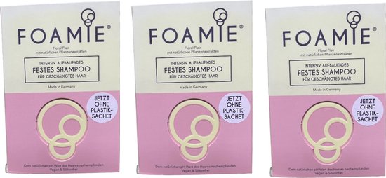 FOAMIE Shampoo Bar 3 stuks à 83 Gram voor beschadigd haar - afbeelding 1