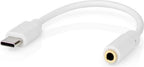 Nedis USB-C Adapter - USB 2.0 - USB-C Male - 3,5 mm Female - 0.10 m - Rond - Vernikkeld - PVC - Wit - Doos - afbeelding 2