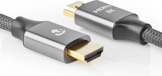 Nedis Ultra High Speed ​​HDMI-Kabel - HDMI Connector - HDMI Connector - 8K@60Hz - 48 Gbps - 1.00 m - Rond - 6.3 mm - Gun Metal Grijs - Cover Window Box - afbeelding 3