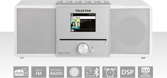 Telestar DIRA S 32i CD (wit) Radio/CD-speler DAB+, VHF (FM), Internet DLNA, WiFi, USB, CD, Bluetooth, Internetradio In - afbeelding 16
