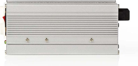 Nedis Omvormer Gemodificeerde Sinusgolf - Ingangsvoltage: 24 V DC - Apparaat stroomoutput: Type F (CEE 7/3) / USB-A - 230 V AC 50 Hz - 300 W - Piekvermogen: 600 W - Accuklemmen + Aansteker - Zilver - afbeelding 2