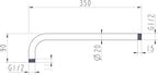 Differnz Inbouw Wandarm Hoofddouche - 35 cm - Wit - afbeelding 2