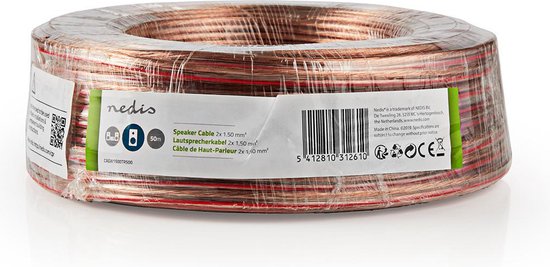 Nedis Speaker-Kabel - 2x 1.50 mm² - CCA - m - Rond - PVC - Folieverpakking - afbeelding 2