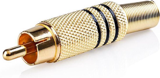 Nedis RCA-Connector - Recht - Male - Verguld - Soldeer - Diameter kabelinvoer: 7.0 mm - Metaal - Goud / Zwart - 25 Stuks - Polybag - afbeelding 3