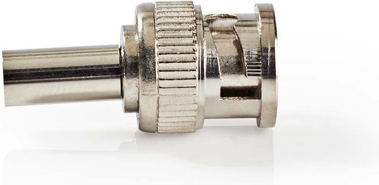 Nedis BNC-Kabelbeschermer - Recht - Male - Vernikkeld - 50 Ohm - Twist-On - Diameter kabelinvoer: 2.55 mm - Staal - Zilver - 25 Stuks - Polybag - afbeelding 1