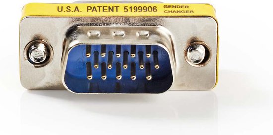 Nedis VGA-Adapter - VGA Male - VGA Male - Vernikkeld - Recht - Metaal - Metaal - Polybag - afbeelding 1
