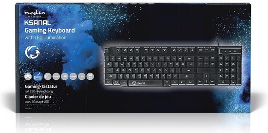 Nedis Bedraad Gaming Toetsenbord - USB 2.0 - Membrane Toetsen - LED - US internationaal - US Internationaal - USB Gevoed - Lengte stroomkabel: 1.50 m - Gaming - afbeelding 20