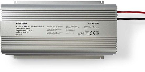 Nedis Auto Omvormer 1700W – 24V / 230V – 2x Stopcontact – Gemodificeerde Sinusgolf – Schroefaansluiting – Spanningsomvormer - afbeelding 4