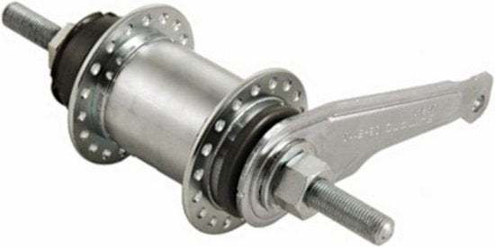 Shimano Remnaaf met terugtraprem - 165 mm aslengte - 36 spaakgaten - Staal - Zilver - Geschikt voor stadsfietsen - afbeelding 2