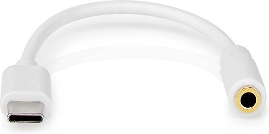 Nedis USB-C Adapter - USB 2.0 - USB-C Male - 3,5 mm Female - 0.10 m - Rond - Vernikkeld - PVC - Wit - Doos - afbeelding 1