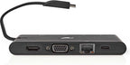 USB Docking Station - USB 3.2 Gen 1 - USB-C Male - HDMI Female / Micro SD / RJ45 Female / SD / VGA Female 15p / 2x USB-A / 2x USB-C - Rond - Vernikkeld - Zwart - Window Box met Euro Lock - afbeelding 5