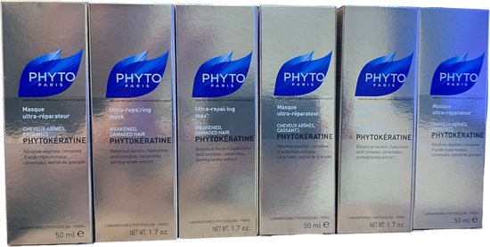 Multibundel 6x Phyto Paris Phytokératine Masker Ultra Repair 50 ml tegen Beschadigd en Broos haar - afbeelding 1