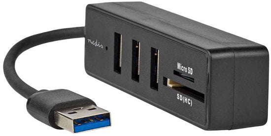 Nedis USB-Hub - USB-A Male - 3x USB A Female - 5-Poorts poort(en) - USB 3.2 Gen 1 - USB Gevoed - 5 Gbps - SD & MicroSD - afbeelding 10