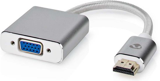 Nedis VGA-Adapter - HDMI Connector - VGA Female 15p - Verguld - Recht - Aluminium / Stof - Zilver - Cover Window Box - afbeelding 5