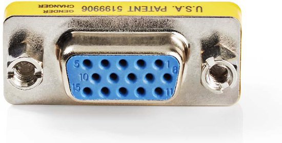 Nedis VGA-Adapter - VGA Female 15p - VGA Female 15p - Vernikkeld - Recht - Metaal - Metaal - Polybag - afbeelding 3