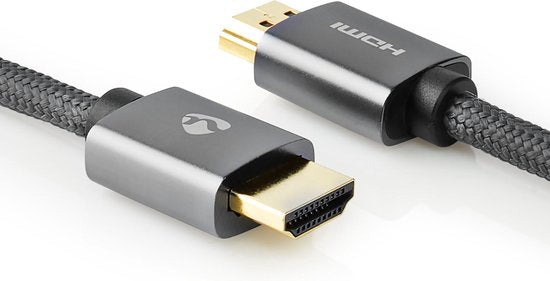 Nedis High Speed ​​HDMI-Kabel met Ethernet - HDMI Connector - HDMI Connector - 4K@60Hz - ARC - 18 Gbps - 2.00 m - Rond - Katoen - Gun Metal Grijs - Cover Window Box - afbeelding 3