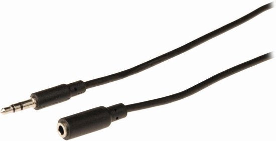Nedis Stereo-Audiokabel - 3,5 mm Male - 3,5 mm Female - Vernikkeld - 5.00 m - Rond - Zwart - Doos - afbeelding 5