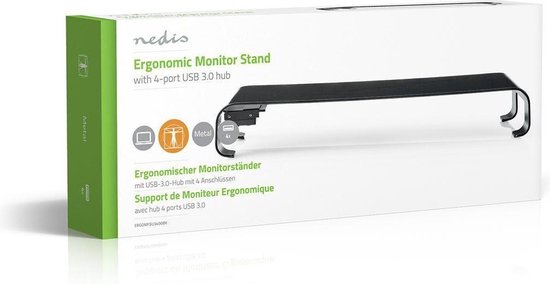 Nedis Monitorstandaard - Ergonomie: Yes - Maximaal draagvermogen: 18 kg - Universeel - USB Hub - Verstelbare hoogte: Nee - afbeelding 19