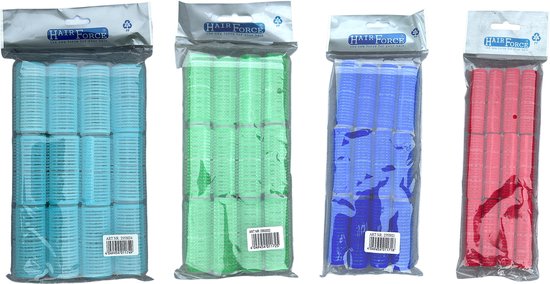 HairForce zelfklevende rollers set 4x12 stuks - afbeelding 1