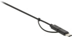 Nedis 2-in-1-Kabel - USB 2.0 - USB-A Male - USB Micro-B Male / USB-C Male - 480 Mbps - 1.00 m - Vernikkeld - Rond - PVC - Zwart - Blister - afbeelding 7