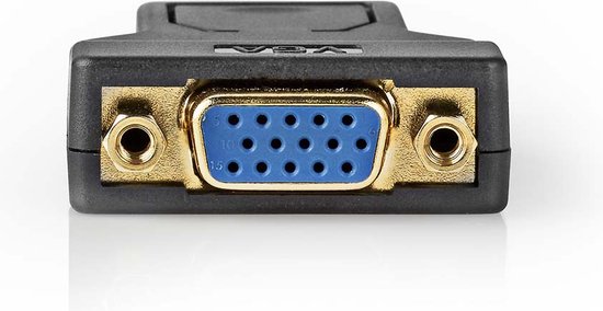 Nedis DisplayPort-Adapter - DisplayPort Male - VGA Female 15p - 1080p - Verguld - Recht - Rond - ABS - Antraciet - Doos - afbeelding 3