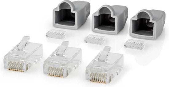 Nedis RJ45-Connector - Male - Solid UTP CAT6 - Recht - Verguld - 10 Stuks - PVC - Grijs - Doos - afbeelding 7